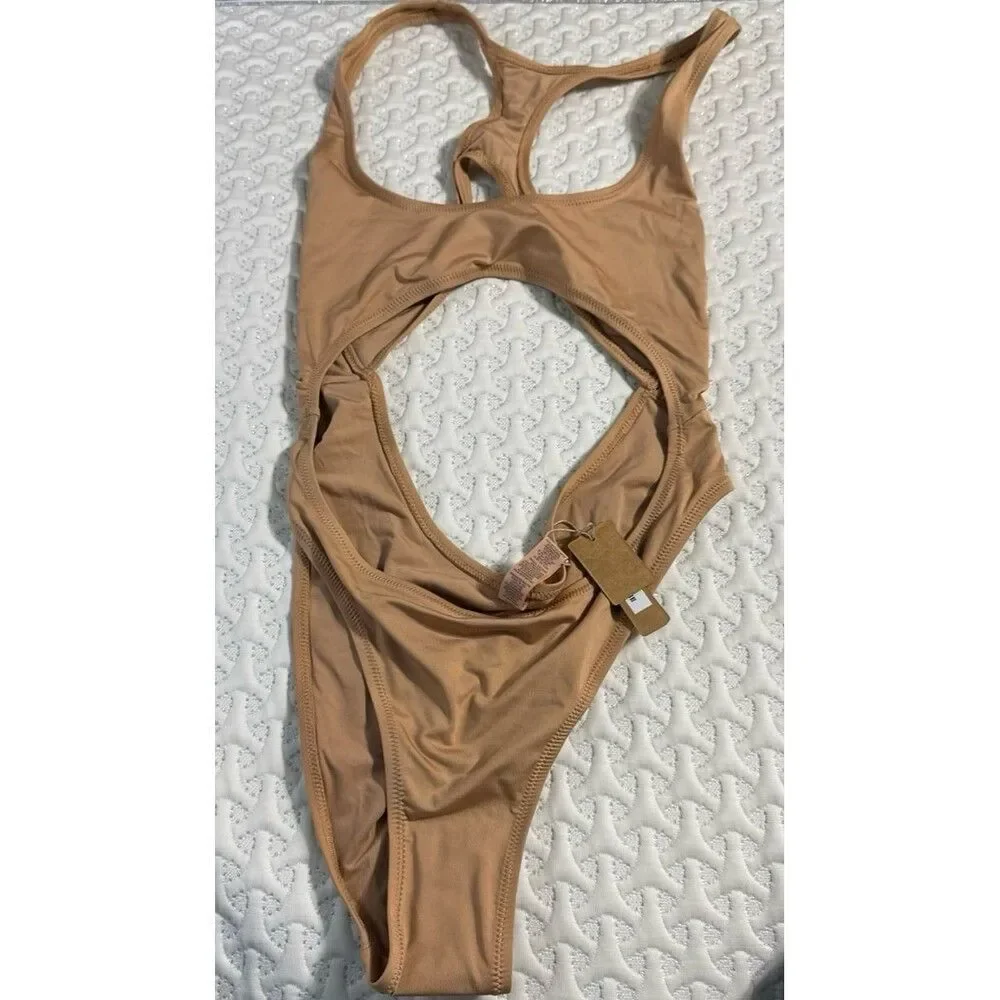 Skims Swim Monokini Swimsuit Ochre Medium